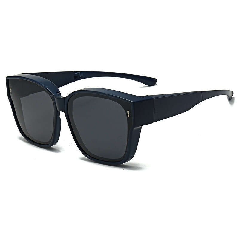 Foldable Sunglasses Set With Prescription Lens, UV Protection, Polarized, Unisex, Large Square Frame, TR Universal Sun Glasses Chunjinqiuli