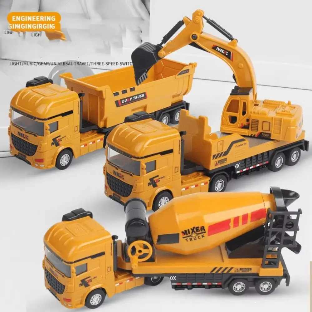 Simulation Engineering Truck Model Construction Vehicles Truck Car Excavator Model Toy 150 Scale Plastic Mixer Truck Toys Y260316