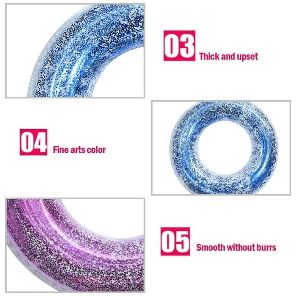 Sequin Inflatable Swim Ring Kids Adult Thickened PVC Inflatable Floating Circle For Outdoor Beach Pool Party 60/70/80/90CM M260316
