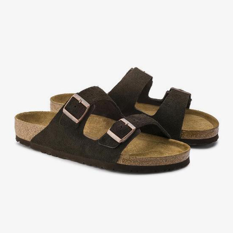 TEEMAZZI hot free shipping designer slippers for mens womens flat slippers brown black blue red beige Fashionable and versatile cork flat sandals