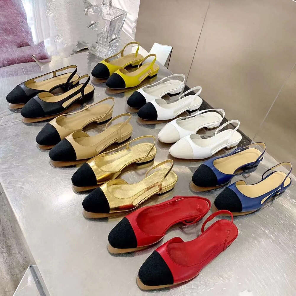 10AClassic designer sandals High Quality Womens wedding dress shoes summer thick heels fashion round head slides 100% leather Platform office large size sandal