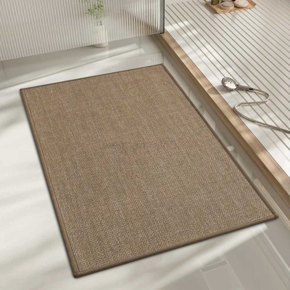 Bathroom Rugs Mat 24x17 Ultra Thin Non Slip Bath Mat Small Quick Dry Absorbent Bath Mat for Bathroom Floor Dark Beige 24x1 H260316