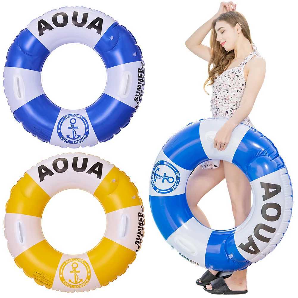 Classic Striped Pool Floaties with Handles Swim Ring Swim Tubes Rings Beach Swimming Party Toys for Kids and Adults M260316