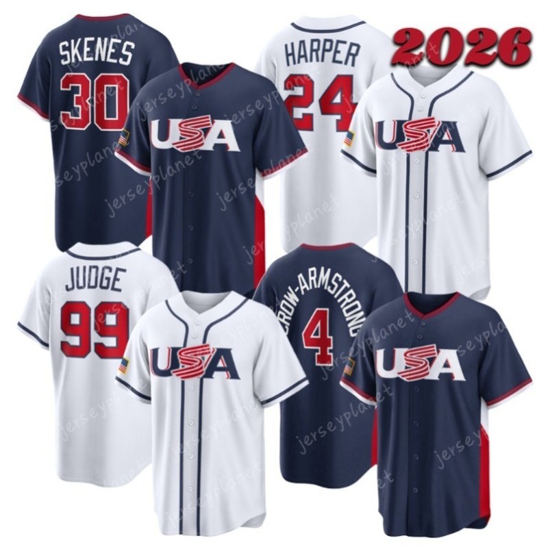 Aaron Judge Team USA 2026 World Baseball Classic Jerseys Paul Skenes Pete Crow-Armstrong Tarik Skubal WBC Cal Raleigh Harper United States hot style 00