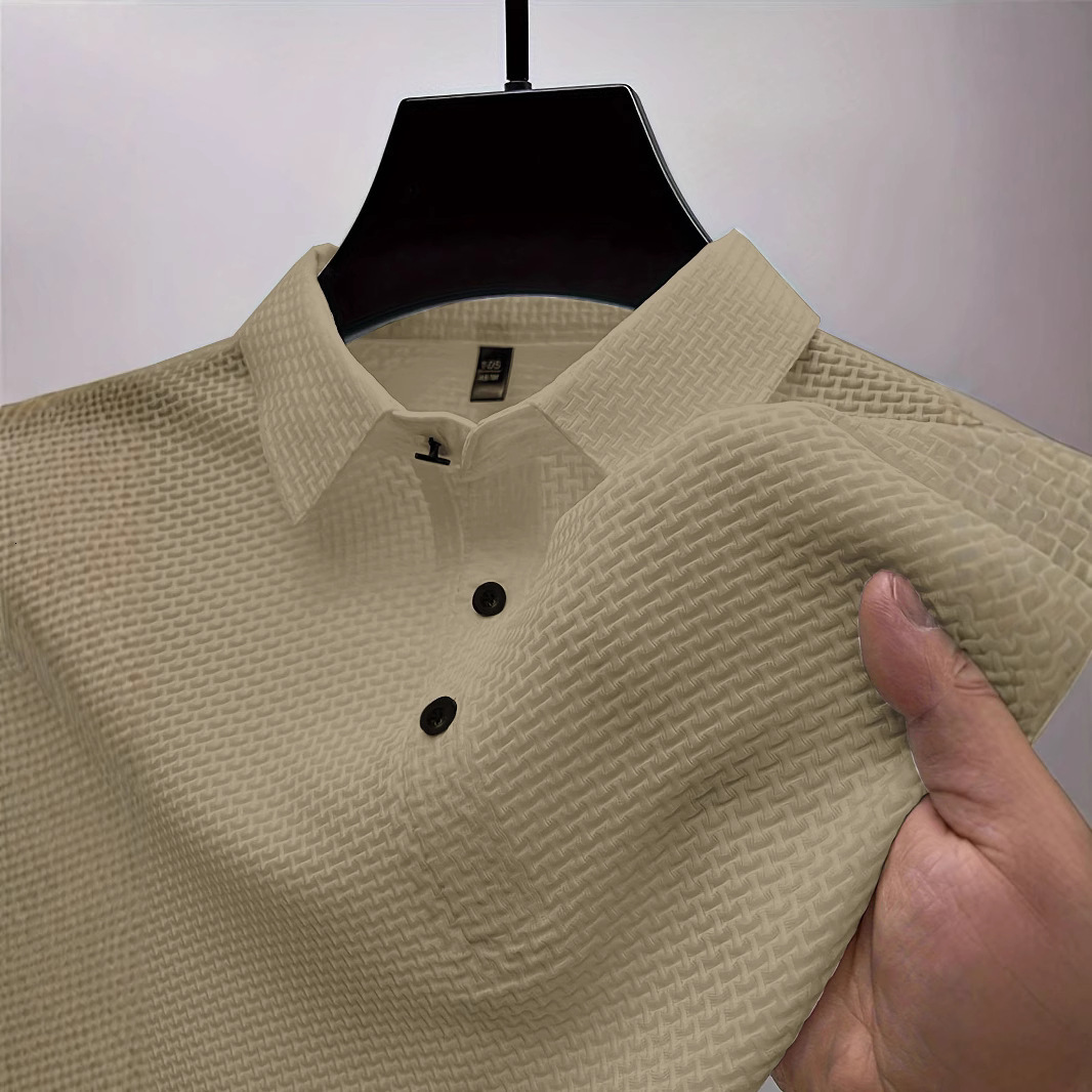 Summer New Designer T-shirt Men's Shortsleeve Tsh Polo Sh Polo With Collar And Designer Hoodie Buttons European And American Heavyduty Casual