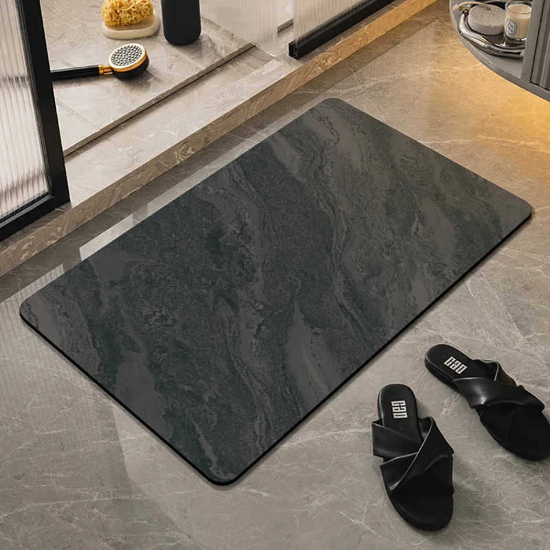 Imitation marble light luxury simple diatom mud floor mat bathroom toilet door water absorption non-slip foot mat entry door mat H260316