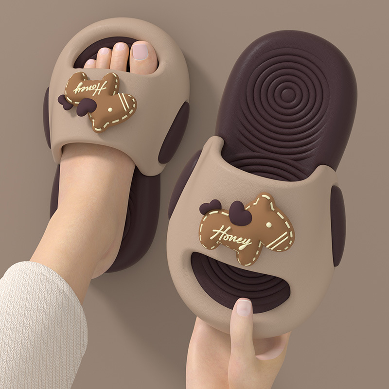 Kids Girls Unisex Cartoon Bear Slides Lightweight Waterproof Non-slip Men Women Summer Beach Pool Slippers Summer Indoor House Shoes