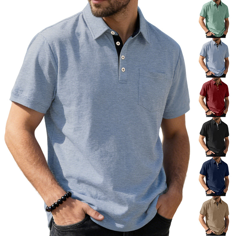 European And American Summer Polo Designer T-shirt Men's New Designer Hoodie Solid Color Collar Shortsleeve Polo Shirt Casual And Sophisticated For Men