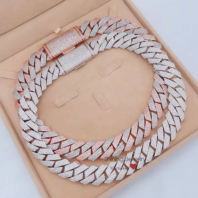Iced Out Vvs Lab Diamond 20mm 4 Link Hip Hop Cuban Moissanite