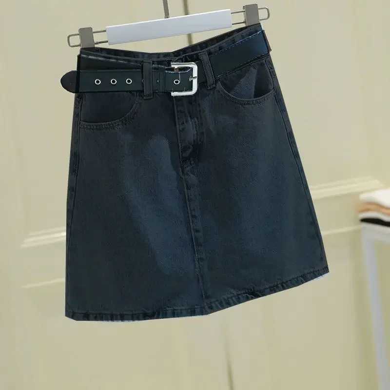 Zipper Womens Denim Skirt Wrap Tight Sexy with Pocket Midi Black Female Jeans Skirts High Waist Short Coquette Mini Vintage Y2k M260316