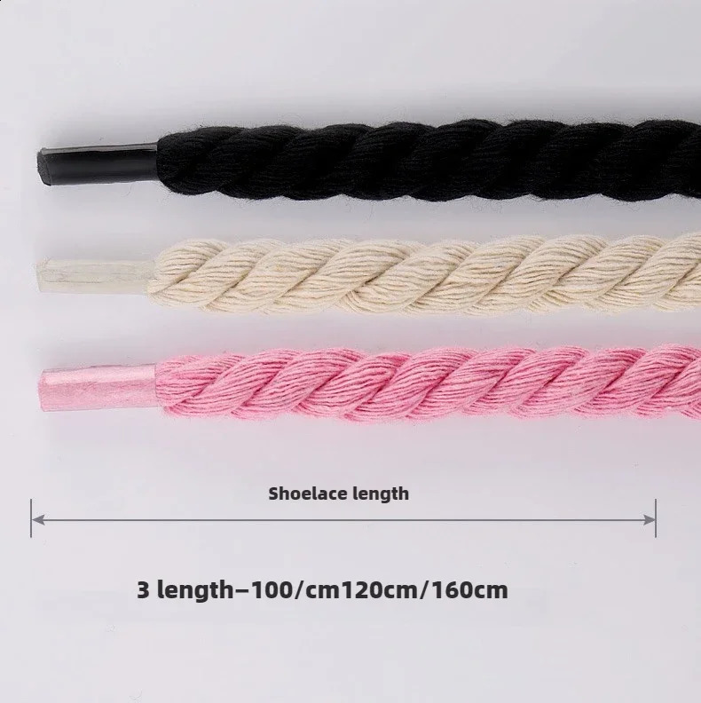 2PCS 10mm Width Round Linen Shoelaces for Sneakers Suitable Board Shoes Canvas AF1AJ Shoe Rope Sport Shoelace Decoration 100cm 260313