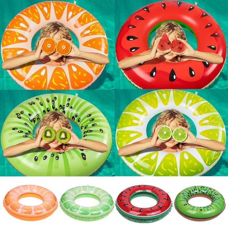 1Pcs Inflatable Fruit Swimming Ring Summer Watermelon Swim Circle Floating Ring Pool Beach Birthday Wedding Party Decor Supplies M260316