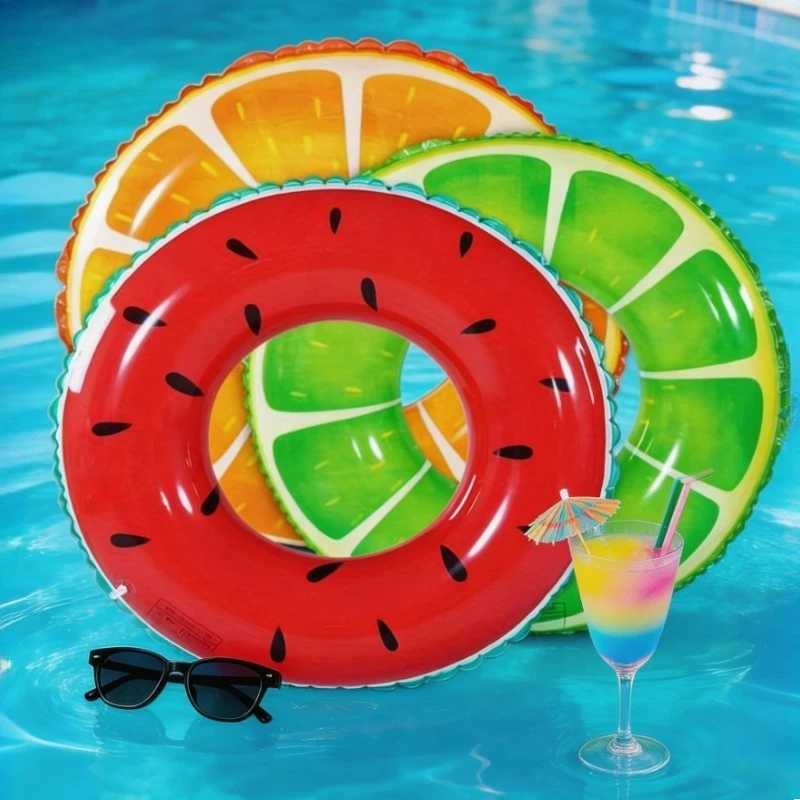 Fun Fruit-Shaped Swimming Ring for Adults - Vibrant Summer Pool Beach Float Durable PVC Perfect for Photos Pool Parties M260316