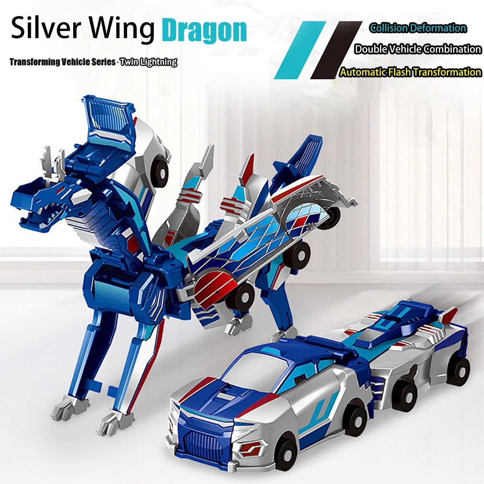 Ultimate Unicorn 2-in-1 Magnetic Car Toy Transforming Robot for Kids Inertial Sliding Racing Car Impact Deformation DIY Toy Y260316
