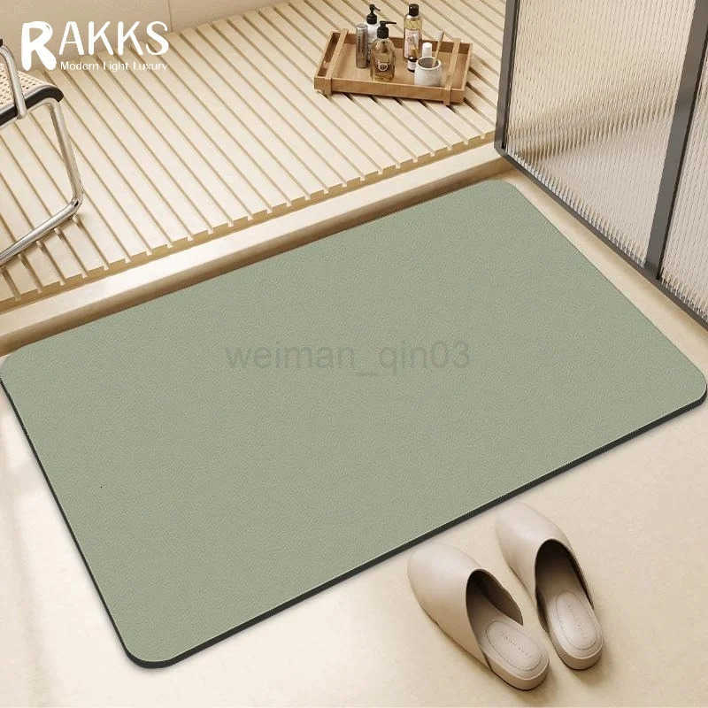 RAKKS 3D Pattern Diatomite Bath Mat Super Absorbent Quick Dry Bathroom Rug Non-Slip Bathtub Pad Anti-Slip Floor Mat Home Carpet H260316
