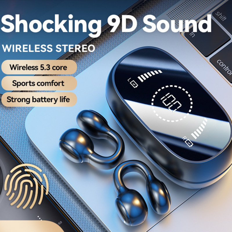 Free Shipping Earbuds Wireless Accessories Headphones Bone Conduction Bluetooth Earphones M47 New Ear Clip Sports High Sound Quality Non in ear