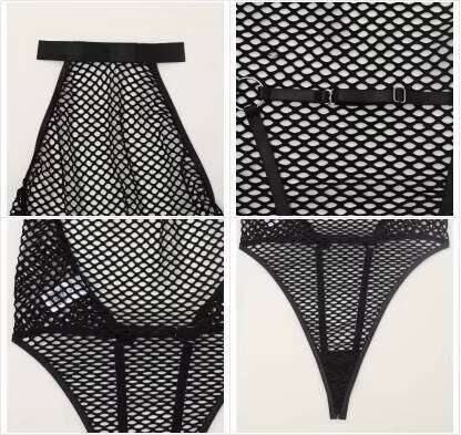 Sexy Girl Erotic Bodysuit Fishnet Transparent Mesh Body Sensual See Through Sissy Bodystocking Crotch Open Sex Jumpsuit