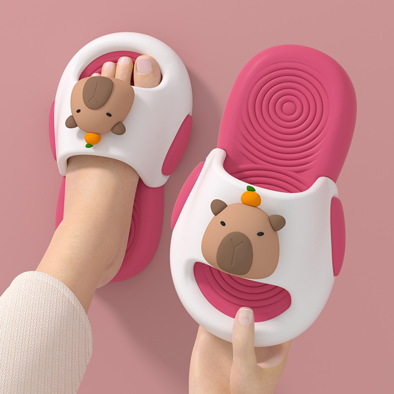 Cute Cartoon Capybara Slippers Kids Soft EVA Non-slip Summer Beach House Shoes Indoor Outdoor for Men Women