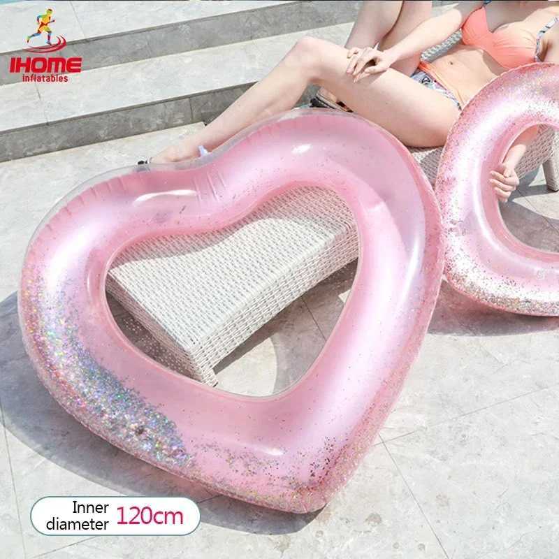 90/120cm Gaint Heart Swimming Ring InflatabLE Float CircLE for Adult Child Swim Ring Summer Party Water Toys DropshipPING M260316