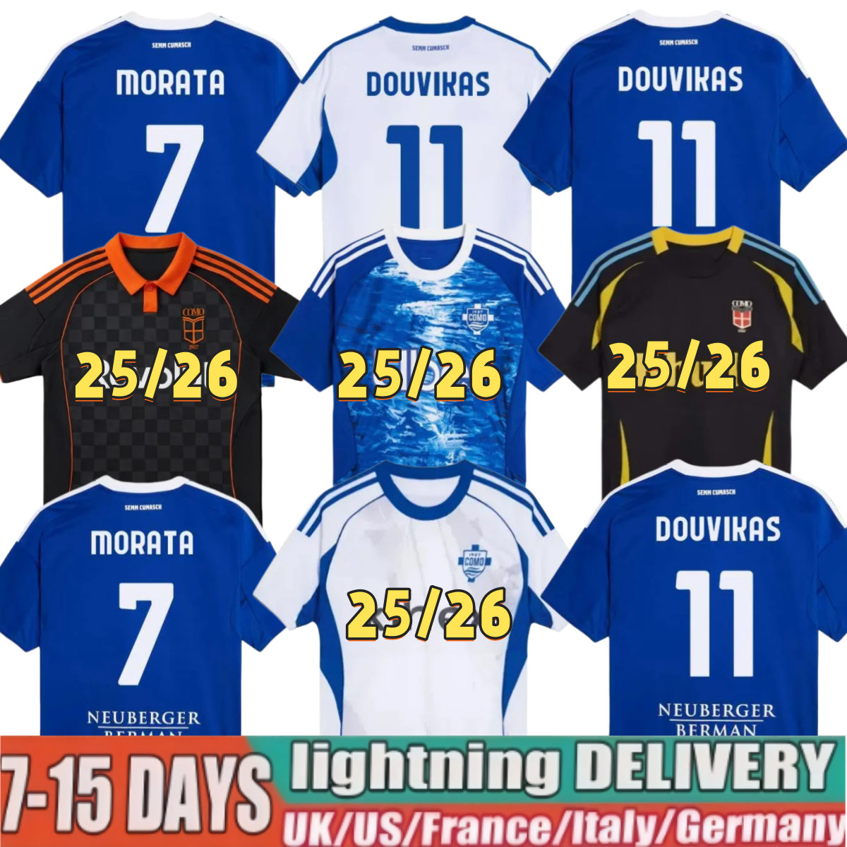 25 26 Como NICO PAZ Soccer Jerseys 2025 2026 PERRONE VERDI BASELLI 24 25 Fourth Special Men Kids football Jersey shirts Kit 888666