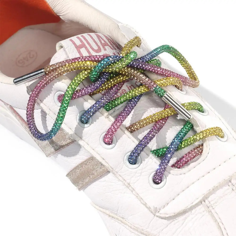 1Pcs Rhinestone Shoelaces Diamond Shoe Laces Sneakers Laces Shoes DIY Strings Women Round Shoelace 100120140160CM 260313