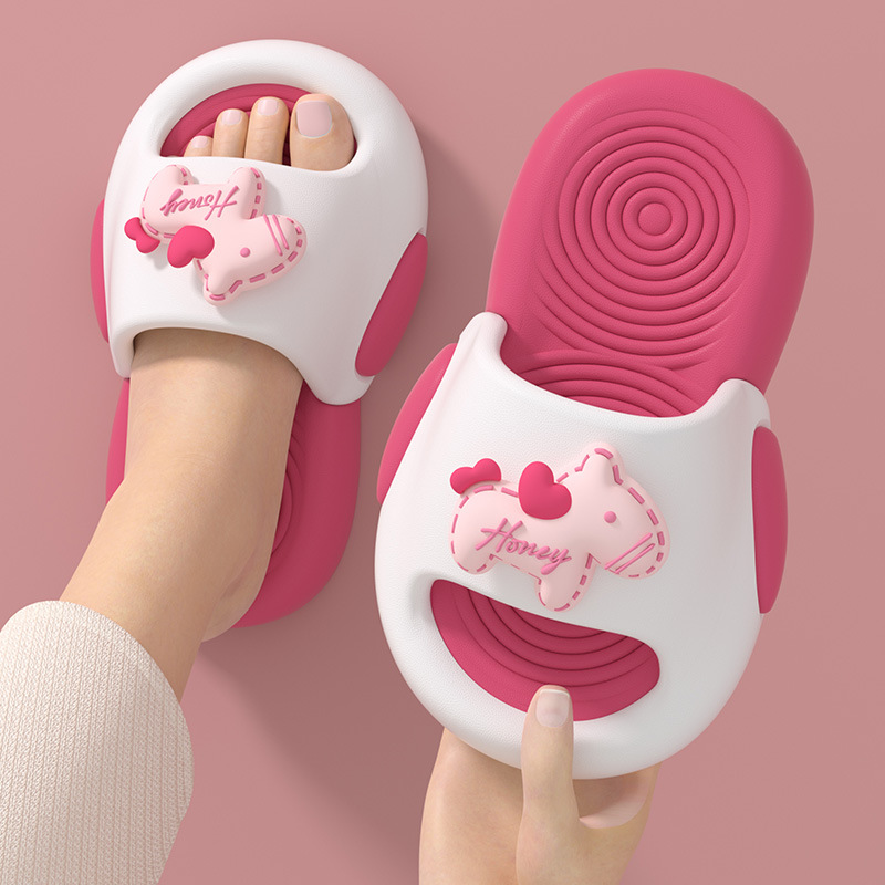 Kids Girls Unisex Cartoon Bear Slides Lightweight Waterproof Non-slip Men Women Summer Beach Pool Slippers Summer Indoor House Shoes