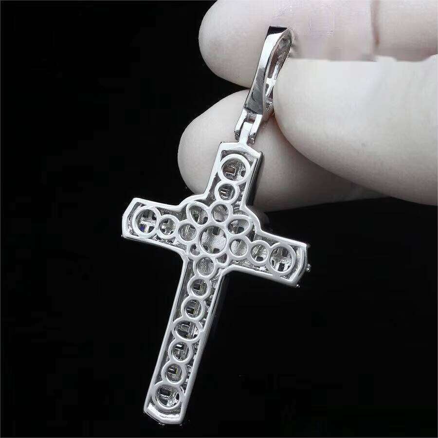 Iced Out Bling CZ Christian Engagement Party Hip Hop Men Boy Punk Style Heart Cross Shape Pendant - view 7