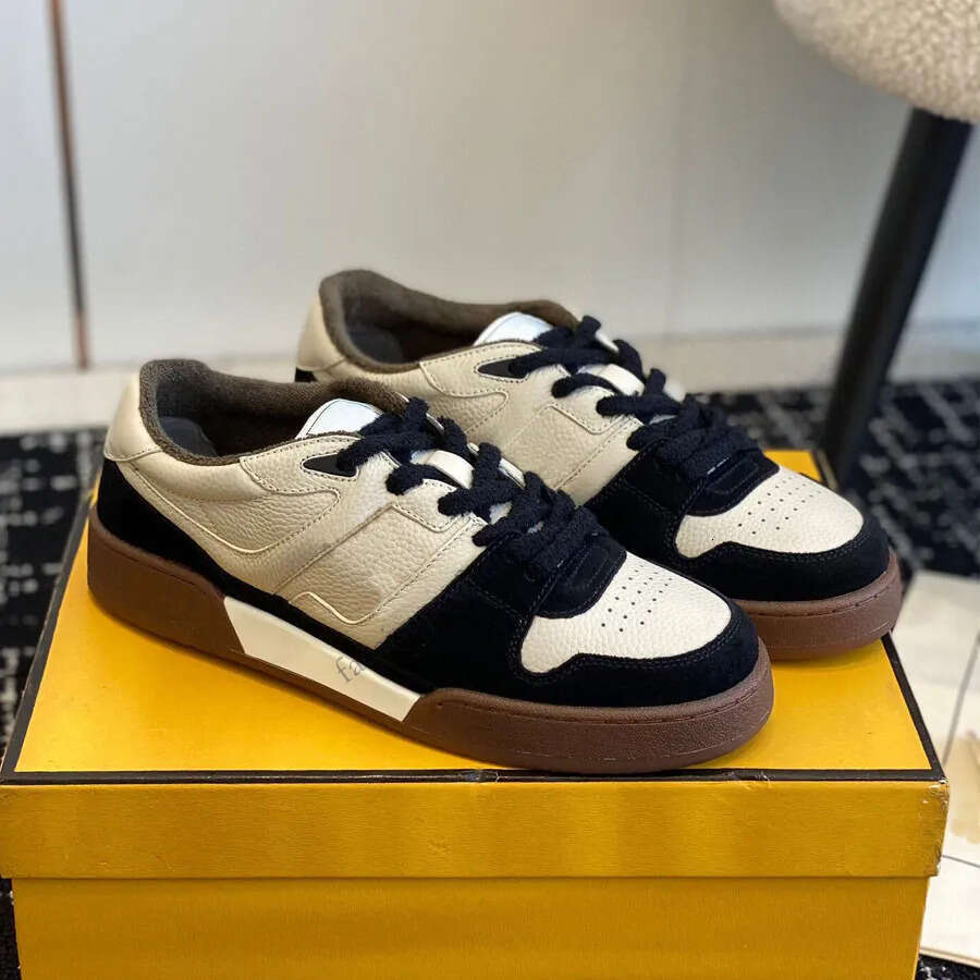 Top quality brand lace-up Low-top Sports sneakers women men leather round toes tennis Casual trainers shoes Luxury designer Flat shoe Factory footwear