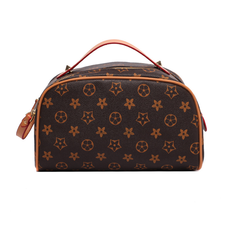 Large Capacity Makeup Bag, Letter Print Storage Pouch, Portable Waterproof Travel Handheld Toiletry Bag, Retro Minimalist Luxury Storage Bag Mother an