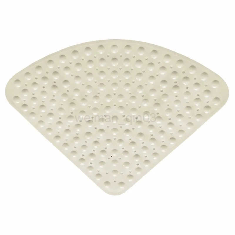 1pc Non-Slip Corner Bath Mat with Suction Cups Drain Holes 21x21in PVC Shower Mat Bathtub Mat Machine Washable Floor Mat H260316
