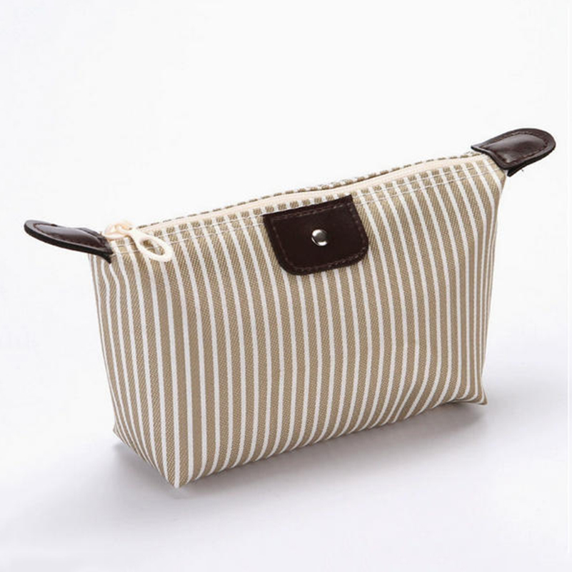 OC-Chery 630001 Cosmetics Storage Bag Stripe Print Pattern Polyester Waterproof Cloth Hand-held Small Bag Wholesale Customize - view 4