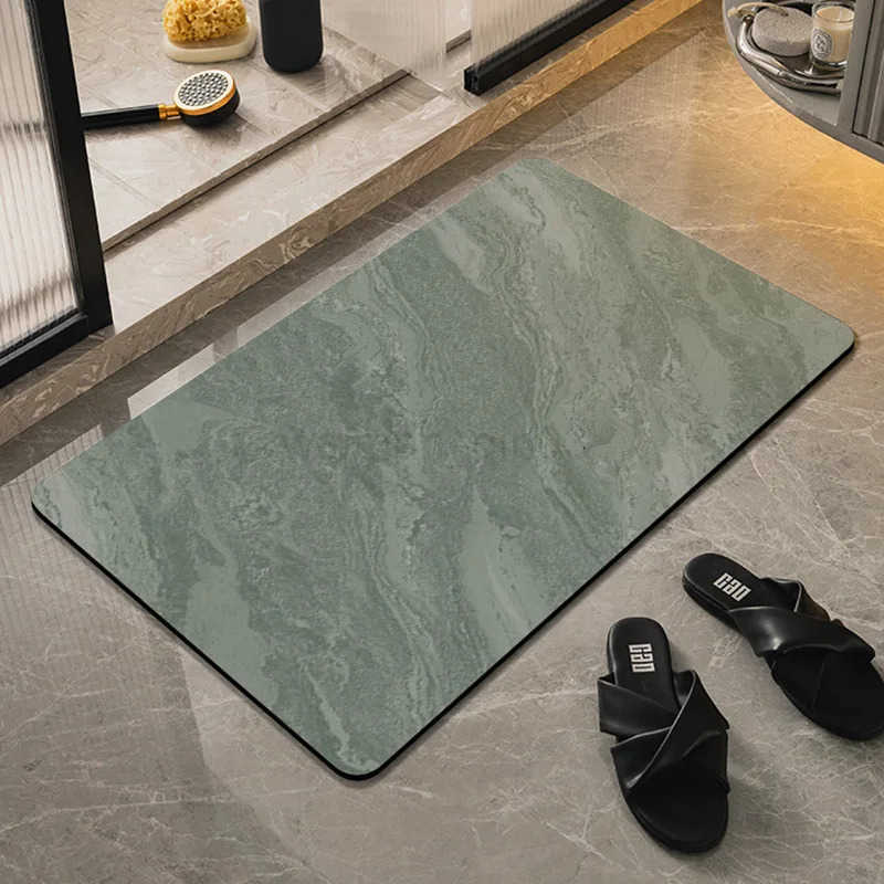 Imitation marble light luxury simple diatom mud floor mat bathroom toilet door water absorption non-slip foot mat entry door mat H260316