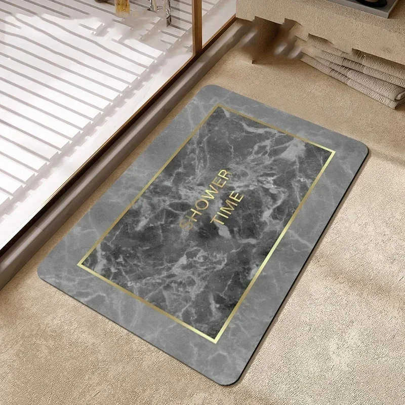 Bathroom Rugs Soft Diatomaceous Earth Floor Mat Super Absorbent Toilet Carpet Door Foot Mats Bath Non-slip Rubber Shower Rug Pad H260316