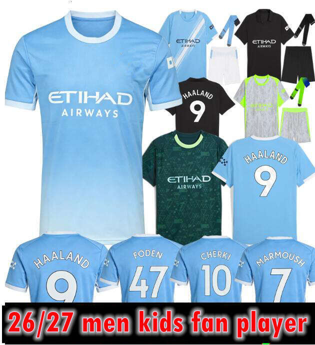 25 26 27 ManchesterS City Soccer Jerseys 2026 2027 Man City Fans Player Men Kids Kit MARMOUSH HAALAND CHERKI SOCCER JERSEYS REIJNDERS FODEN SAVINHO Mancheste