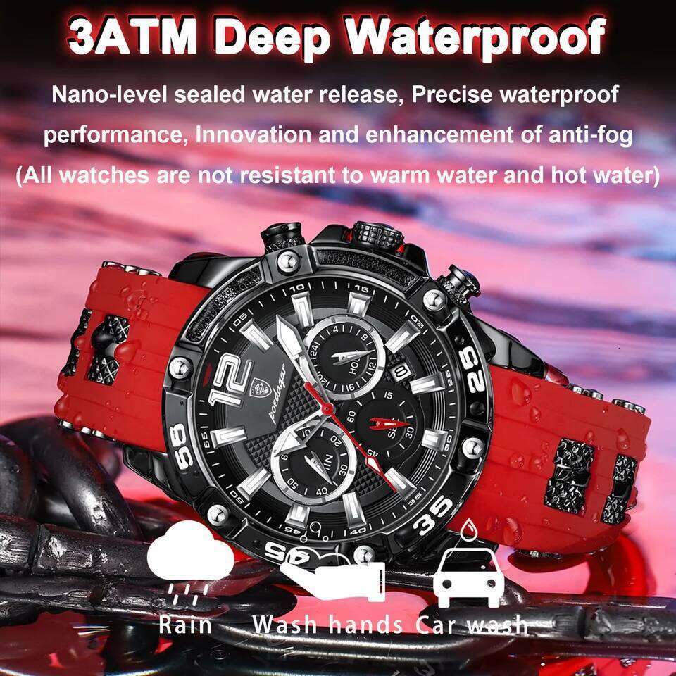 POEDAGAR Original Fashion Men's Watches Waterproof Luminous Chronograph Date Sports Man Wristwatch High Quality Quartz Men Watch - view 4