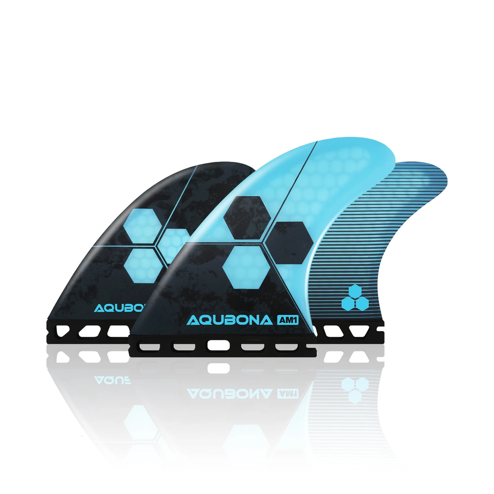AQUBONA Surfboard Fins Honeycomb Fiberglass Performance Tri Fin Compatible with Single Tab or Twin Tab Surfboards S/M/L Size 260311