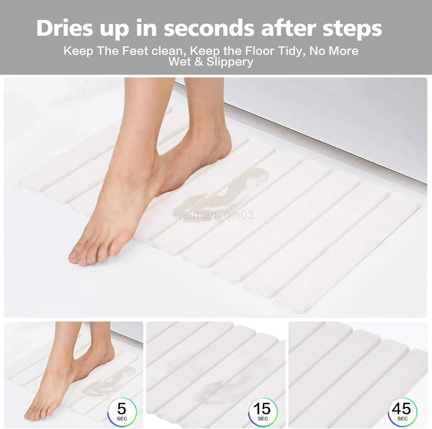 Foldable Diatomite Bath Mat Non-Slip Quick Dry Stone Mat for Bathroom Kitchen Bathtub Luxury White Absorbent Mat H260316