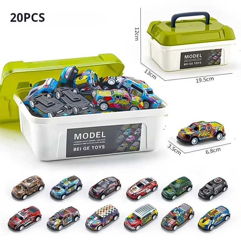 30 - 50PCS Mini Alloy Cars Model Set with Storage Box Diecast Pull-Back Vehicle Toys for Boys Gift for Christmas Birthday Gift Y260316