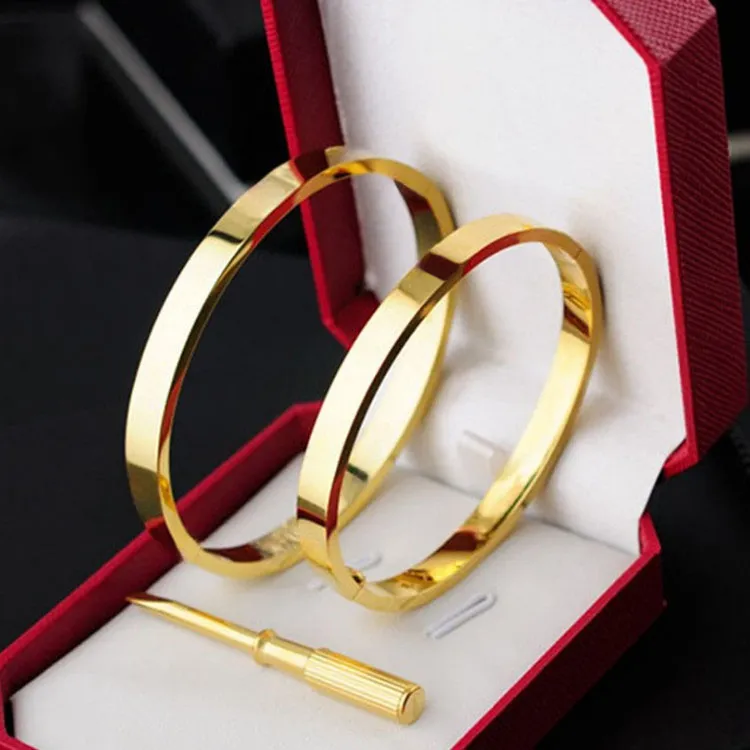 designer braclets women Bracelet Men Jewelry Cuff Charm Bracelets Stainless Steel Gold Silver Classic Permanent Double Lock Buckle Couples Bracelet Gift s4iW#