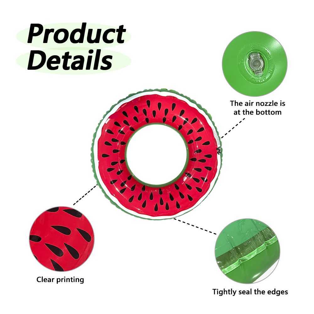 1pc Inflatable Watermelon Swim Circle Summer Swimming Pool Party Water Floating Swimming Ring Accessories Gift M260316