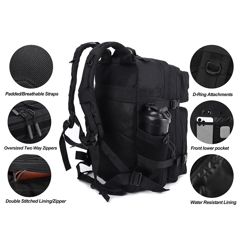 45L Meal Management Backpack for Men Women Tactical Adults Insulated Lunch Athletes Gym Bag Sports Daypacks With Bottle Holder 260311