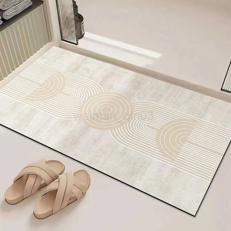 Minimally modern bathroom floor mat absorbent anti slip bathroom door diatomaceous earth quick drying shower floor mat H260316