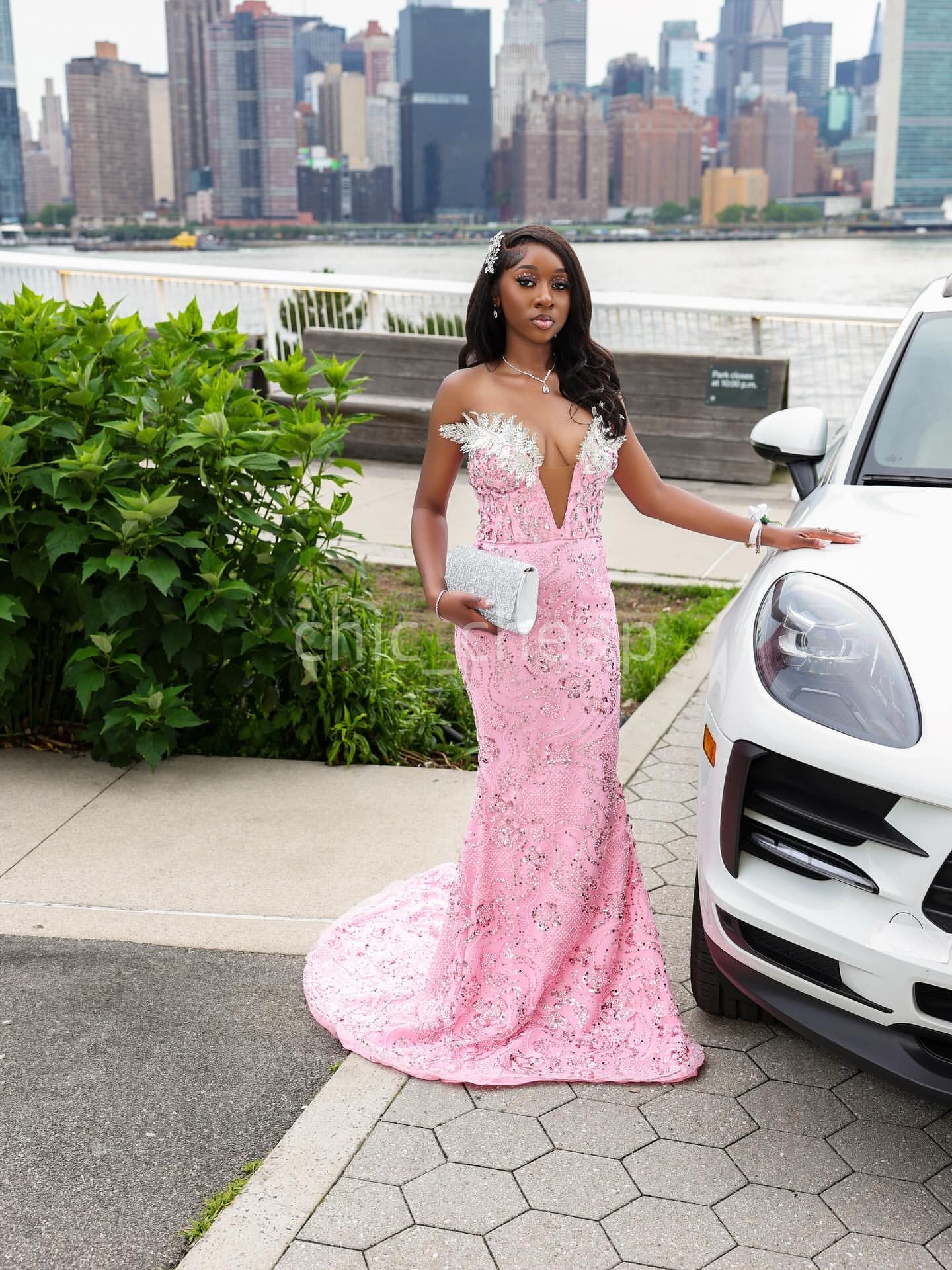 Aso Ebi Pink Prom Dress 2026 Mermaid Prom Dress Crystals Floral Sequined Lace Sparkly Evening Dress Sequined Birthday Formal Women Pageant Party Gowns