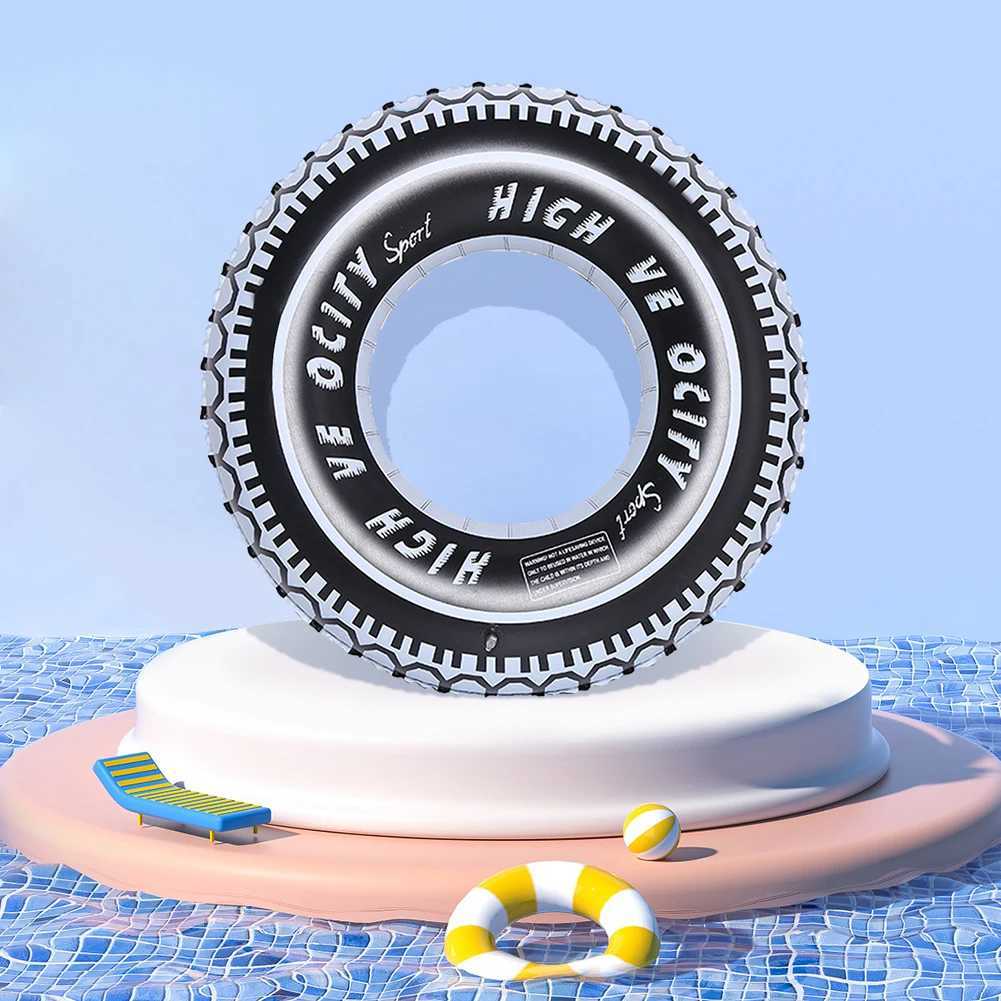 Tire Pattern Pool Floating Rings Leakproof Inflatable Swim Ring Swimming Rings Floaties Thickened Pool Rings for Kids Adults M260316