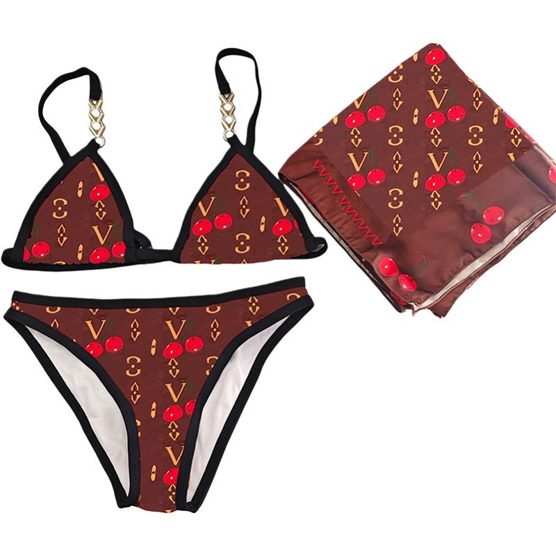 Women Sexy Designer Bikini Set Luxury Backless Halter Swimsuit With Bandana Summer Beach Surfing Swimwear