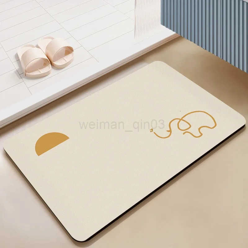 VIKAMA minimalist cartoon cat bathroom carpet absorbent anti slip quick drying foot pad bathroom entrance door mat H260316