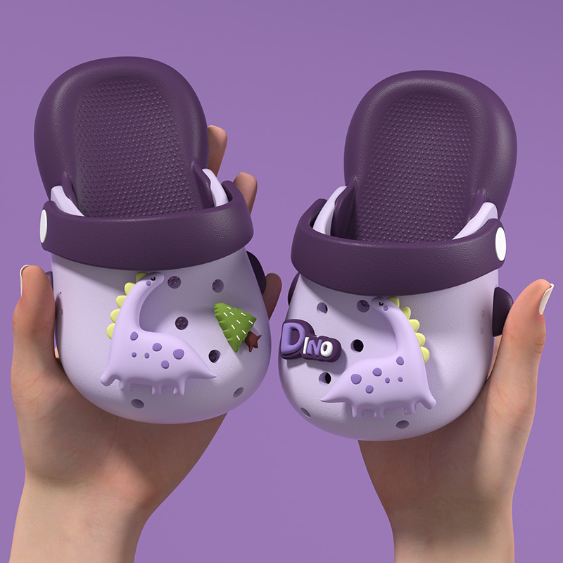 Kids Dinosaur Clogs Cute Dino Decor Lightweight Waterproof Non-slip EVA Boys Girls Summer Beach Pool Shoes Breathable Casual Home Birthday Gift