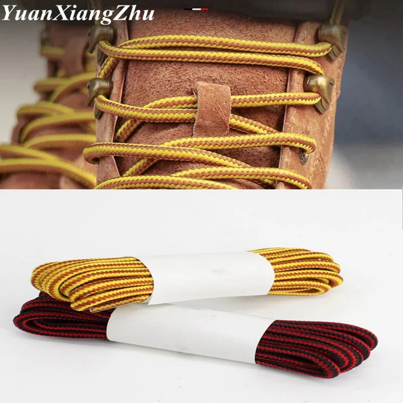 1Pair Striped Double Color Shoelaces Round Cotton Shoe laces Outdoor Boots and Sneakers Shoelace 18 Color 70CM 90CM 120CM 150CM 260313