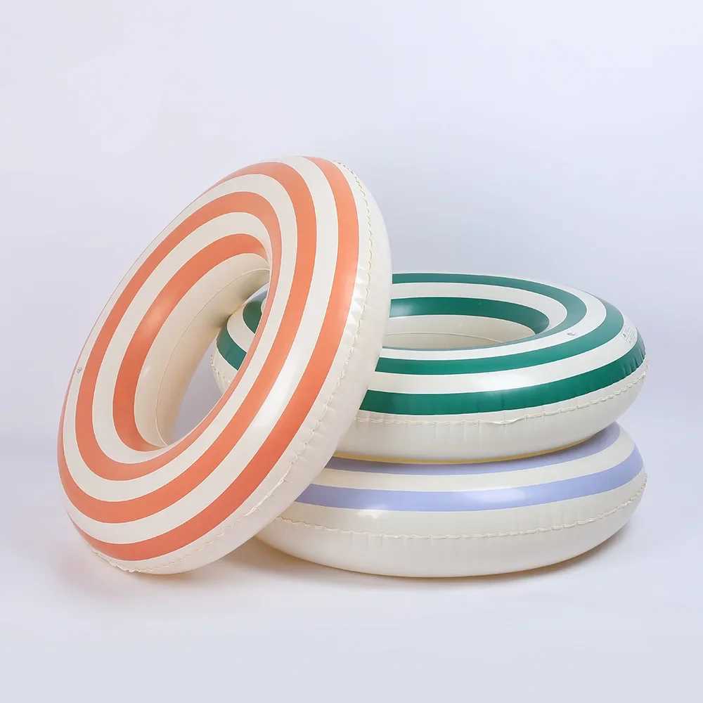 Custom Hot Selling Strip Inflatable Swim Ring Swimming Pool Float Thickened Inflatable Ring Summer Water Park Swim M260316