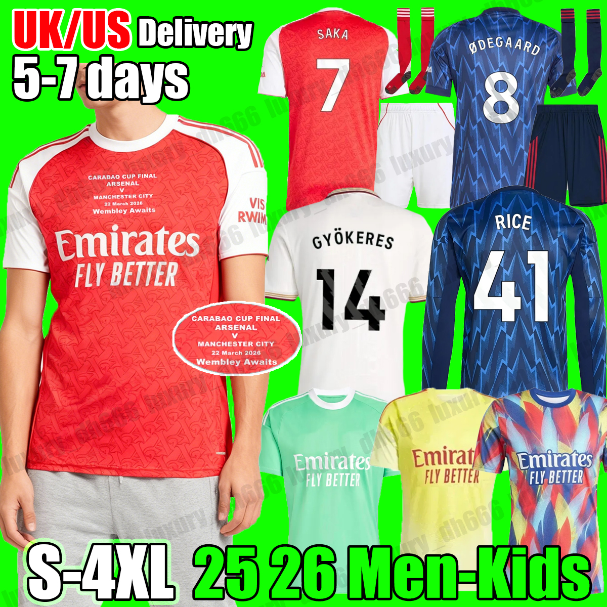 4XL aRsENaLjersey 25 26 gunners soccer jersey aRsENaLed jersey SAKA RICE ZUBIMENDI GYOKERES 2026 football shirt Top training kit goalkeeper long sleeve men kids kit